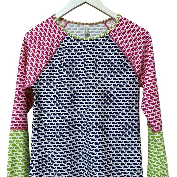 Vineyard Vines Beach Shirt Small Junior Whale Logo Rashguard Preppy Long Sleeve - Picture 5 of 8